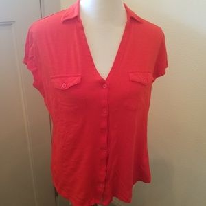 NY & Co Red Collared TShirt